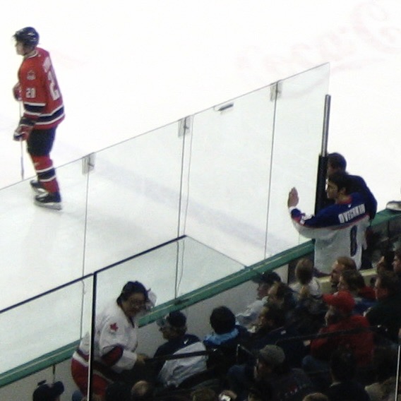 Ovechkin at 2005 World Juniors on the bench, injured